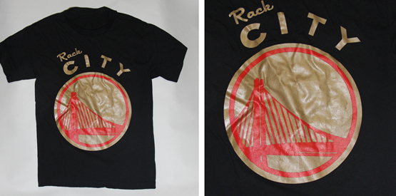 the Union City T-shirt with gold ink